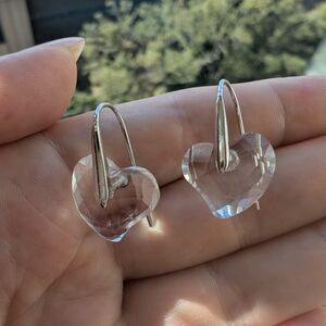 Swarovski Slver Heart Earrings